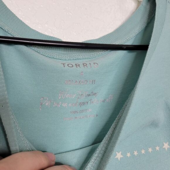 Torrid Size 4X Light Blue Butterflies Oversized Fit Heritage Jersey Tunic Tee - Picture 5 of 9